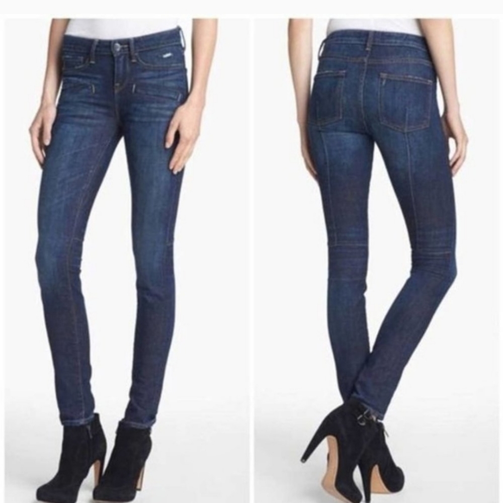 Vince Dark Wash Welt Pocket Skinny Vintage Wash Jeans
